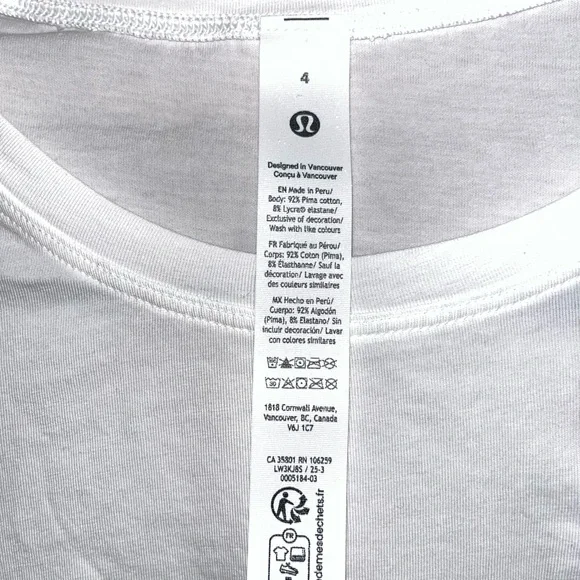 Women's lululemon NFL Miami Dolphins Cates T-Shirt Cropped Size 4 White New Tag - Picture 3 of 6